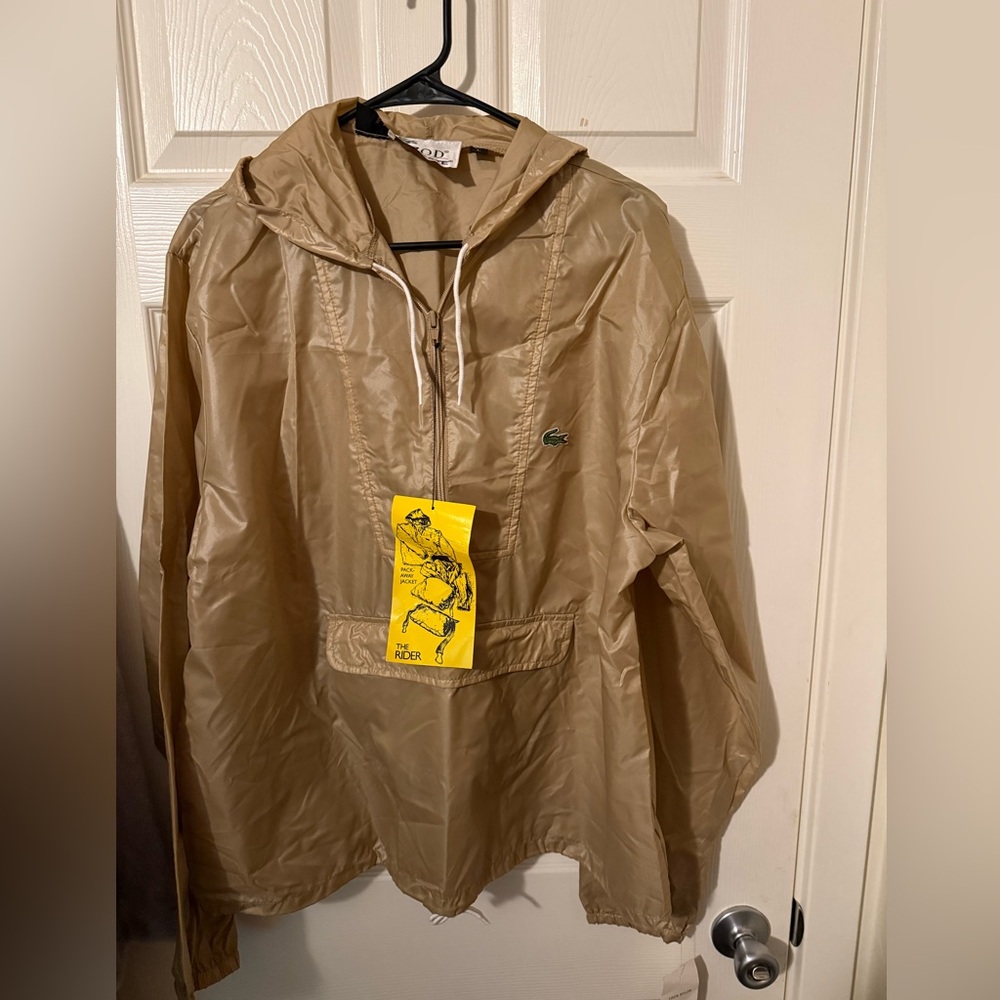 Vintage NWT. Lacoste Tan Windbreaker Jacket. Size L